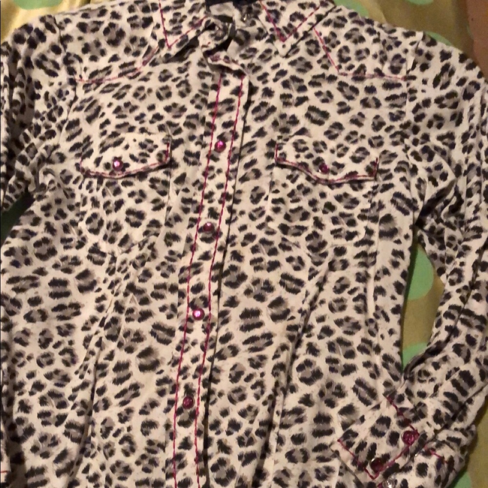 Cheetah print western shirt